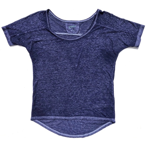 Arizona Jean Co T-Shirt Women Size S navy blue Burnout Short Sleeve Scoop Neck - Picture 1 of 4